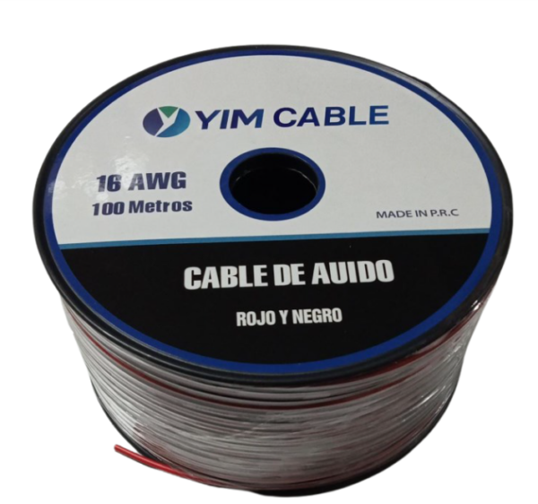 Cable de audio rojo y negro 2x14, 2x16, 2x18 y 2x20