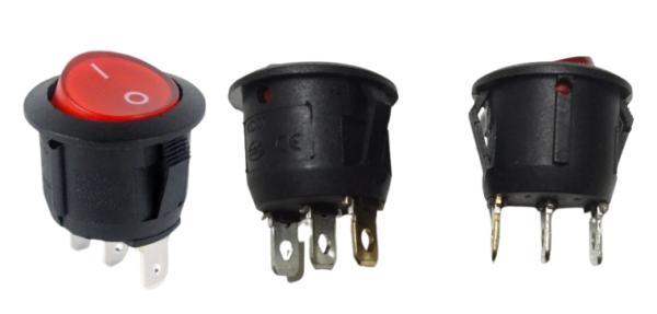Switch 3 pin circular on-off (2.4cm*2.5cm)