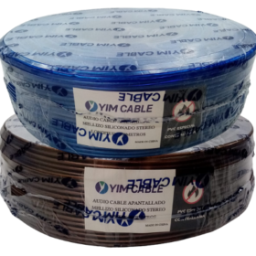 Rollos de cables estereo melliso siliconado azul y negro de 100 metros