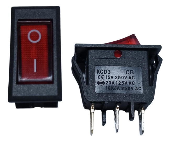 Switch rocker rojo on-off 3pin irs-1-4c
