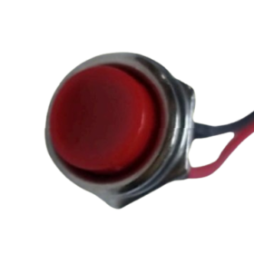 PULSADOR METAL REDONDO C/CABLE, RED, 13CM