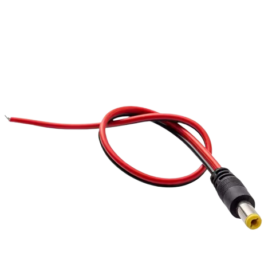 PLUG 2.1MM C/CABLES, 25CM