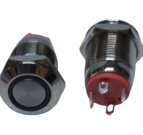 PULSADOR METAL 12MM, RED