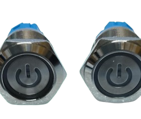 SWITCH METAL 19MM, 5 PINES, RED