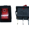 SWITCH 3 PINES, 6A-220V, RED C/LUZ