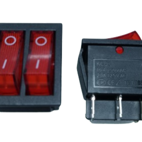 SWITCH DOBLE ON-OFF 6 PINES, ROJO