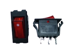 SWITCH ROCKER ROJO ONOFF 3 PINES 1.6*3.2*3