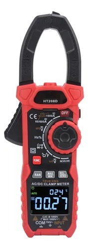 PINZA AMPERIMÉTRICA HT 208D, AC/DC MIDE T°